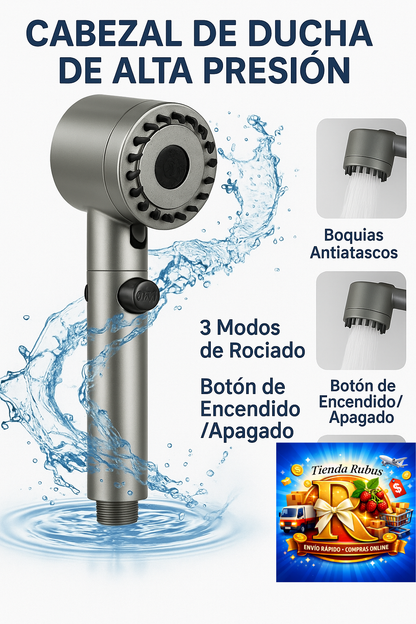 Cabezal de Ducha con Alta Presion Masajeadora