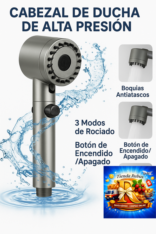 Cabezal de Ducha con Alta Presion Masajeadora